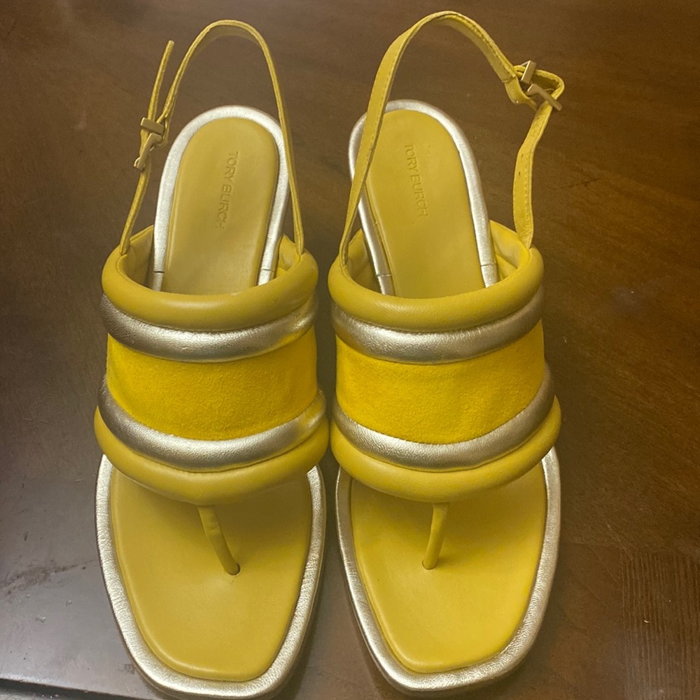 Yellow Tory Burch shoes